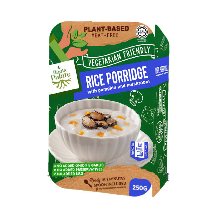 Vegan Rice Porridge with Pumpkin & Mushroom