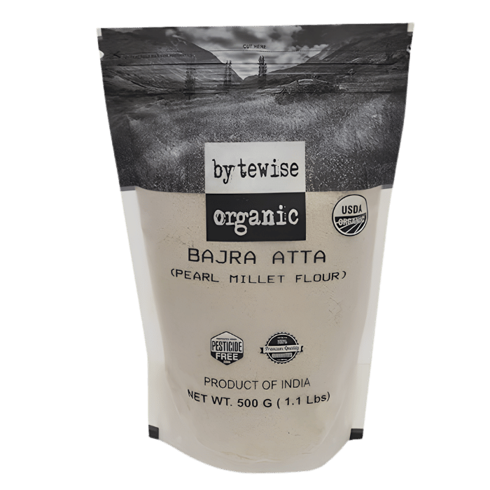 Bytewise Organic Bajra Atta (Pearl Millet Flour) 500g – Pesticide Free USDA Certified Gluten Free Millet Roti Flour