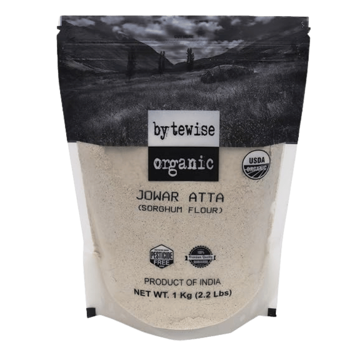 Bytewise Organic Jowar Atta (Sorghum Flour) 1kg – Pesticide Free USDA Certified Gluten Free Millet Flour