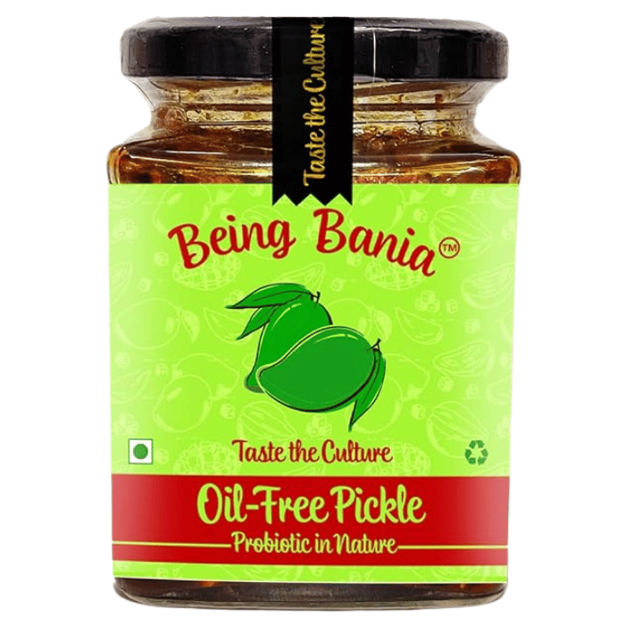 Being Bania Mango Pickle (Oil Free) 255g – Traditional Homemade Indian Tangy & Spiced Pickle