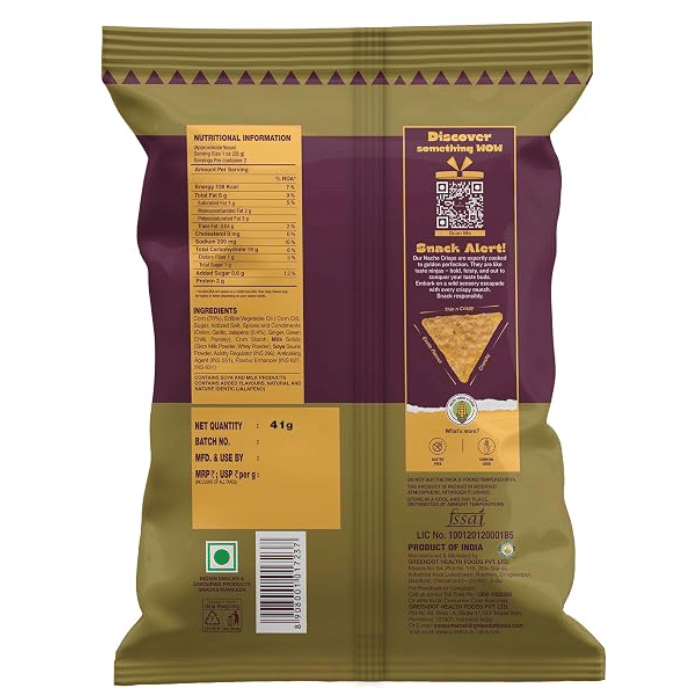 Cornitos Nacho Crisps Tortilla Chips 61g (Sizzlin Jalapeno) – Gluten Free Healthy Corn Chips thumbnail 2