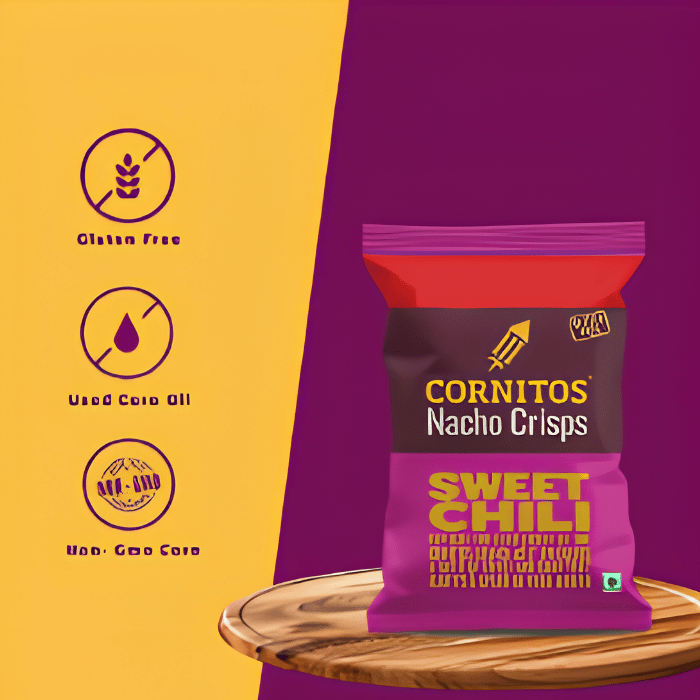 Cornitos Nacho Crisps Tortilla Chips 61g (Sweet Chili) – Gluten Free Healthy Corn Chips thumbnail 3