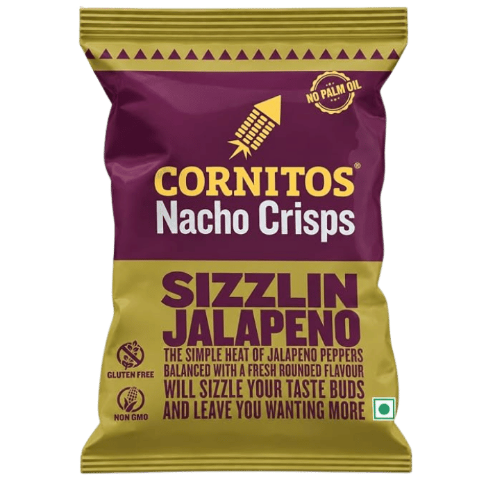 Cornitos Nacho Crisps Tortilla Chips 61g (Sizzlin Jalapeno) – Gluten Free Healthy Corn Chips